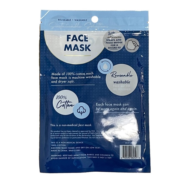 Sustainable Solutions Black Reusable, Washable, and Adjustable Face Mask UNOPEN - Picture 2 of 2